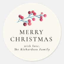 Holly Cherry Merry Christmas Personalised Family 