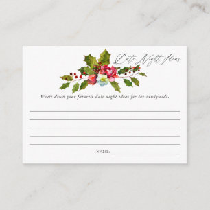 Holly Christmas Bridal Shower Date Night Ideas Enclosure Card