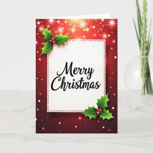 Holly Christmas Card