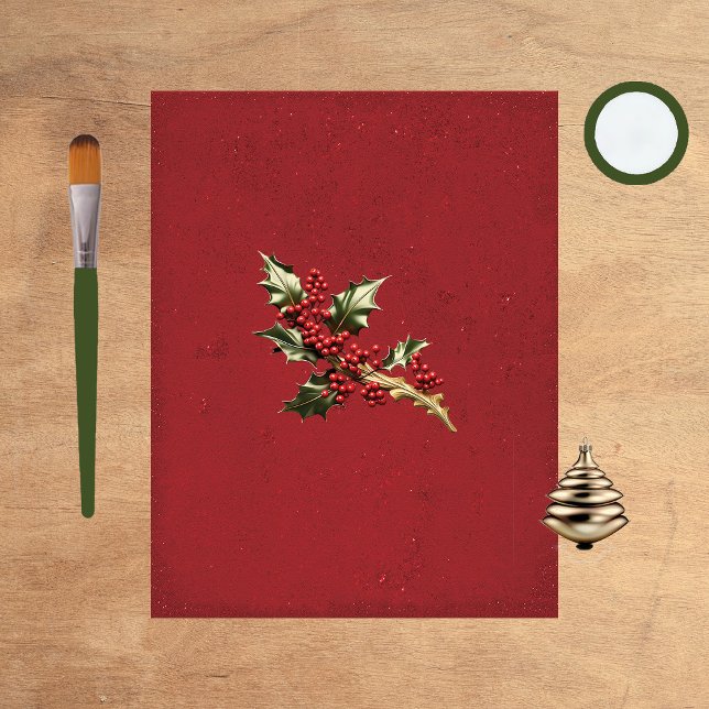 Holly Christmas Embellishment Scrapbook Paper (Creator Uploaded)