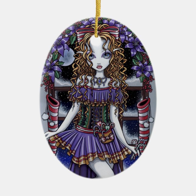 "Holly" Christmas Party Fairy Ornament (Front)