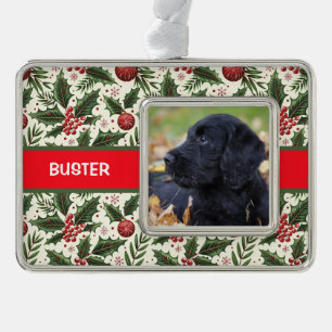 Holly Christmas Photo Ornament