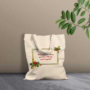 Holly Christmas Plant frame Tote Bag