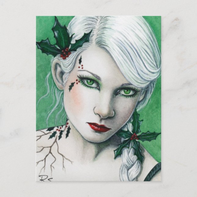 Holly Christmas Postcard (Front)