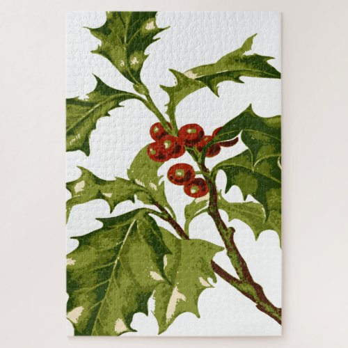 Holly Christmas Red Berry Jigsaw Puzzle