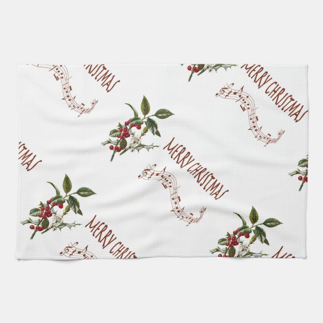 Holly Christmas Towel (Horizontal)