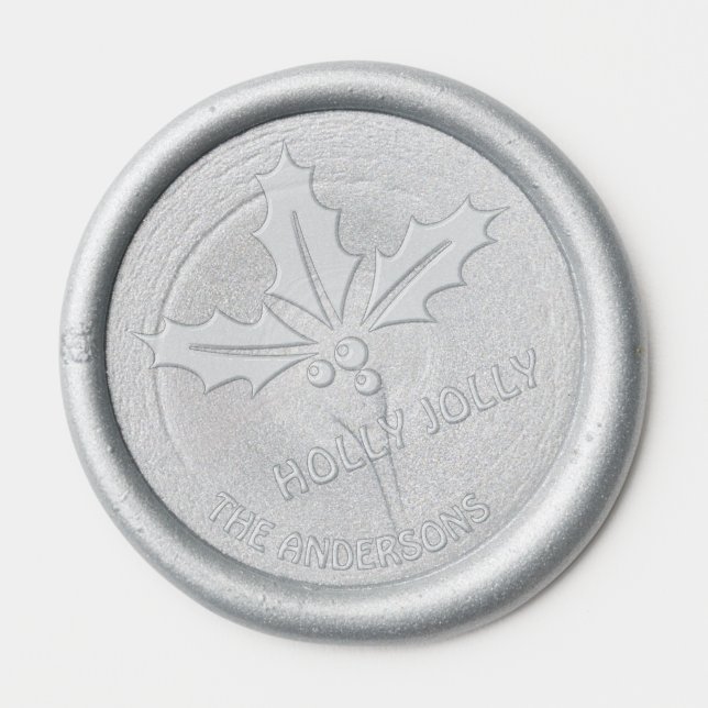 Holly Christmas  Wax Seal Sticker (Front)