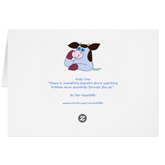 Holly Cow "Blowing Bubbles" (Back Horizontal)