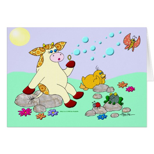 Holly Cow "Blowing Bubbles" Cards (Front Horizontal)