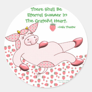 Holly Cow, "Grateful For Summer" Classic Round Sticker