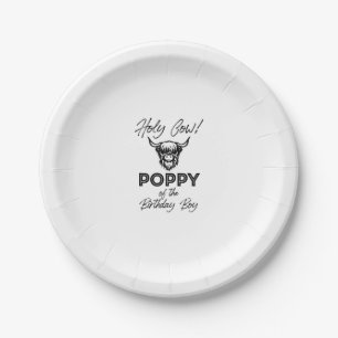 Holly Cow Poppy Of The Birthday Boy Highland Cow 1 Paper Plates