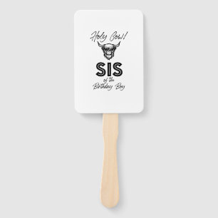 Holly Cow Sis Of The Birthday Boy Highland Cow 1st Hand Fan