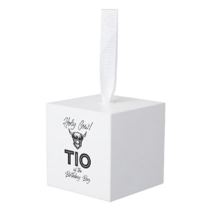 Holly Cow Tio Of The Birthday Boy Highland Cow 1st Cube Ornament