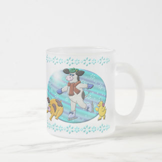 Holly Cow's Winter Wonderland Frosted Glass Coffee Mug