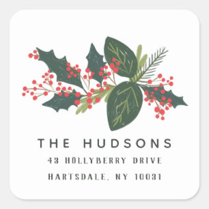 Holly Days   Holiday Return Address Label