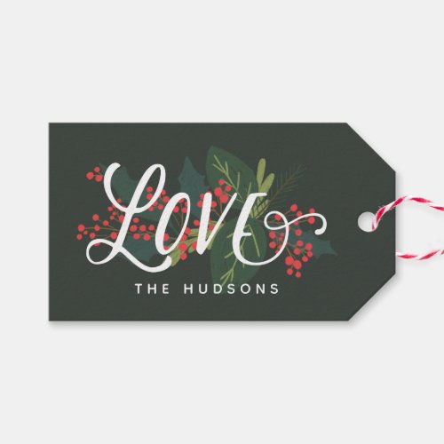 Holly Days  Love Holiday Custom To From Gift Tags