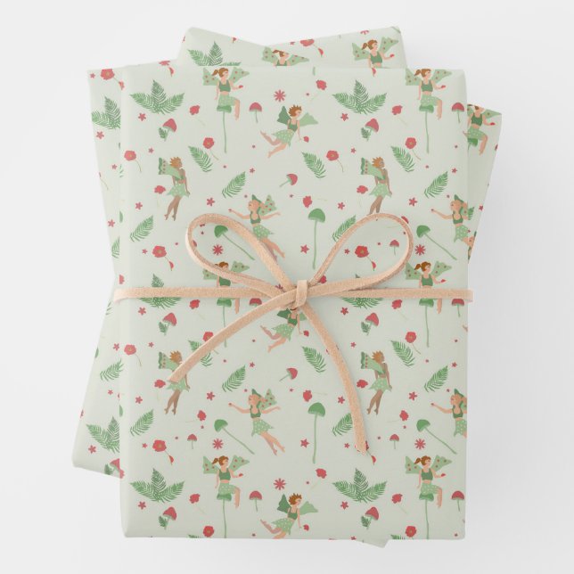 Holly Fairies Wrapping Paper Sheets (In situ)