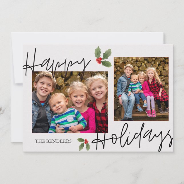 Holly Family Happy Holidays Card (Front)