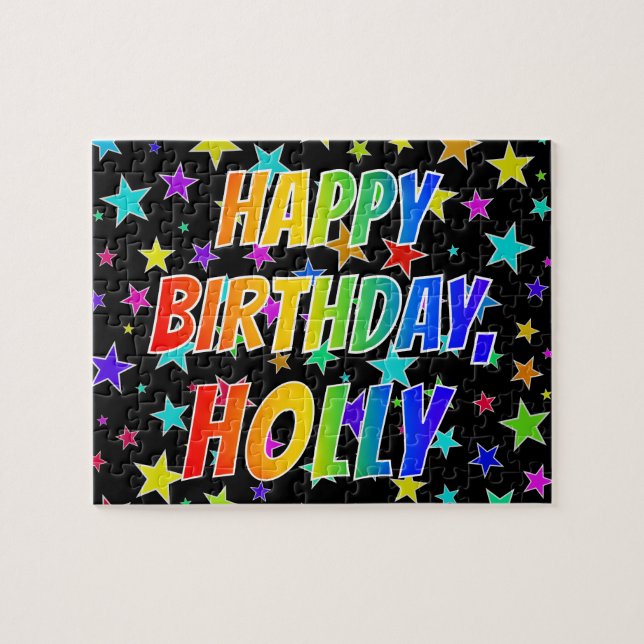 "HOLLY" First Name, Fun "HAPPY BIRTHDAY" Jigsaw Puzzle (Horizontal)