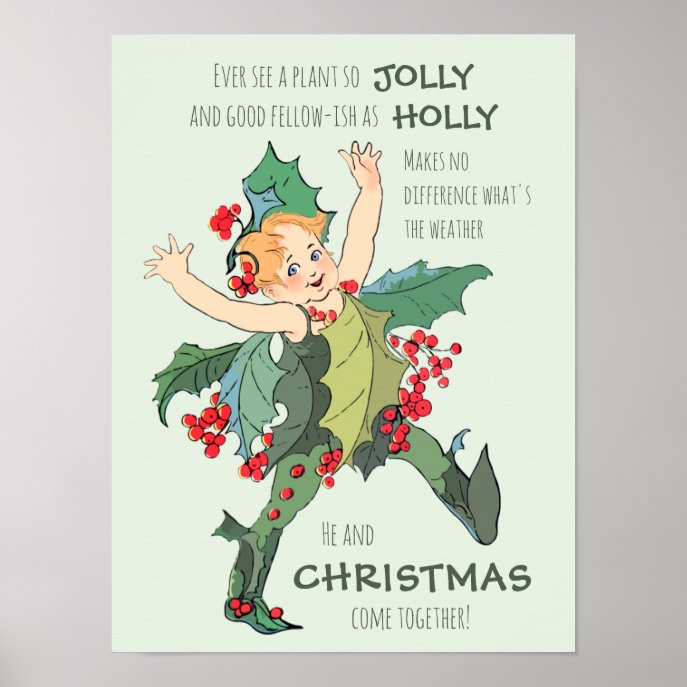 Holly Flower children Elizabeth Gordon CC0526 Poster
