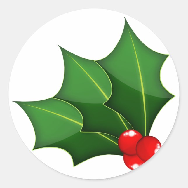 Holly for the seasons 1 classic round sticker (Front)