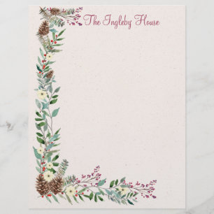 Holly Forest Christmas 8.5" x 11" Stationery
