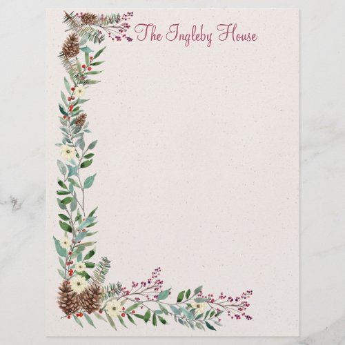 Holly Forest Christmas 85 x 11 Stationery