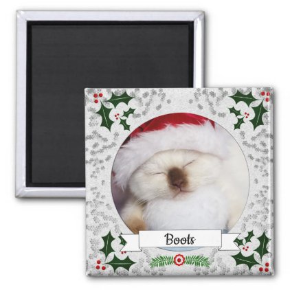 Holly Frame Customizable Kitty Magnet