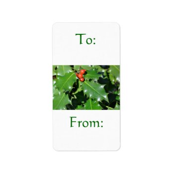 Holly Gift Label by OrcaWatcher at Zazzle