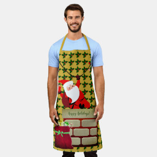 Holly Happy Holidays Santa Fun Apron
