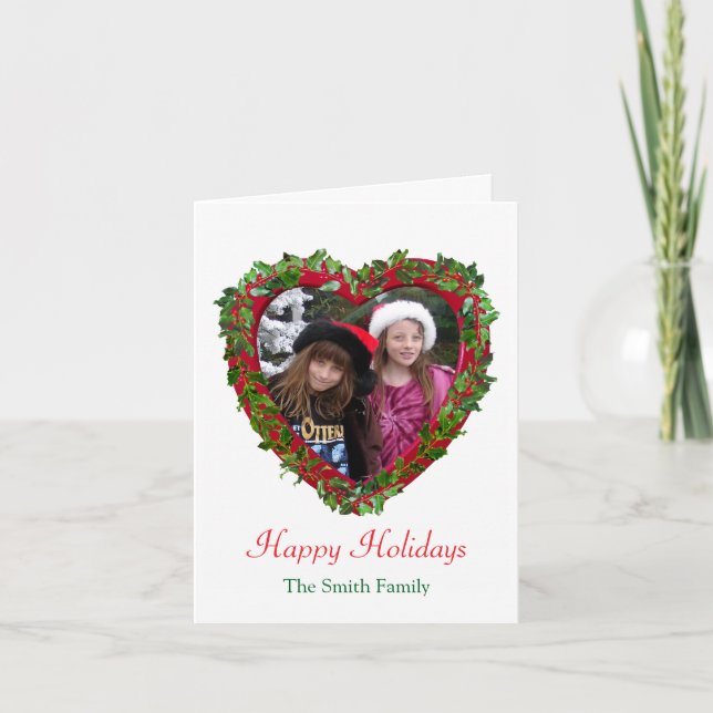 Holly Heart Holiday Card (Front)
