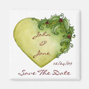 Holly Heart - Save The Date Magnet