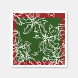 Holly Holiday Cocktail Napkins