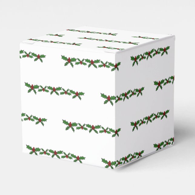 Holly holiday favor boxes (Front Side)
