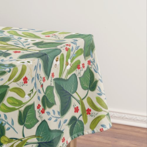Holly  Ivy Floral Christmas Tablecloth
