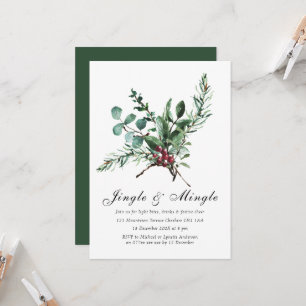 Holly Jingle & Mingle Christmas Party Invitation