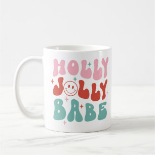 Holly Jolly Babe Retro Christmas Coffee Mug