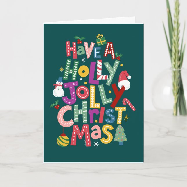 Holly Jolly Christmas card (Front)