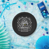 Holly Jolly Christmas Chalkboard Holiday Party Paper Plates (Party)