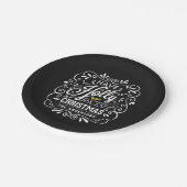 Holly Jolly Christmas Chalkboard Holiday Party Paper Plates (Angled)
