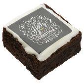 Holly Jolly Christmas Chalkboard Holiday Treats Chocolate Brownie (Angled)