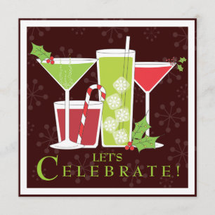 Holly Jolly Christmas Cocktail Party Invitation
