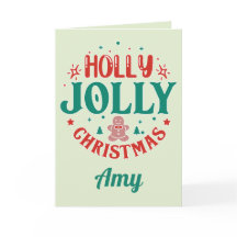 Holly Jolly Christmas Cute Gingerbread Man Retro