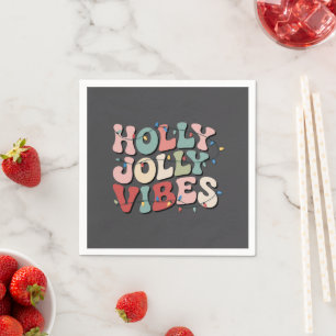 Holly Jolly Christmas Gift Family Xmas Holiday Napkins