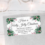 Holly Jolly Christmas Greenery Return Address Label<br><div class="desc">Have a holly jolly Christmas, it's the best time of the year! Add a stylish finishing touch to holiday card envelopes with elegant customized return address labels. All text on this template is simple to personalize to include any wording, such as Merry Christmas, Happy Holidays, Seasons Greetings, New Year Cheers...</div>