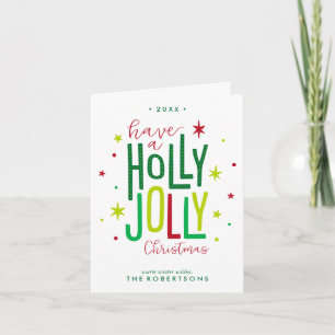 Holly Jolly Christmas Holiday Card