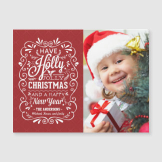 Holly Jolly Christmas Holiday Chalk Art Photo