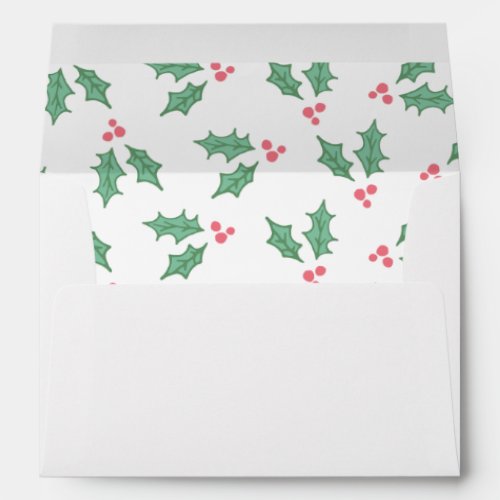 Holly Jolly Christmas Holiday Custom Envelope