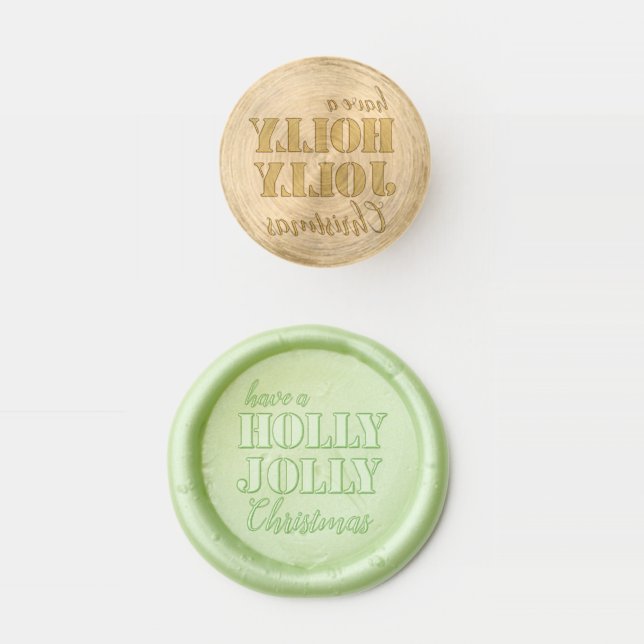 Holly Jolly Christmas Holiday Wax Seal Stamp (Stamped)