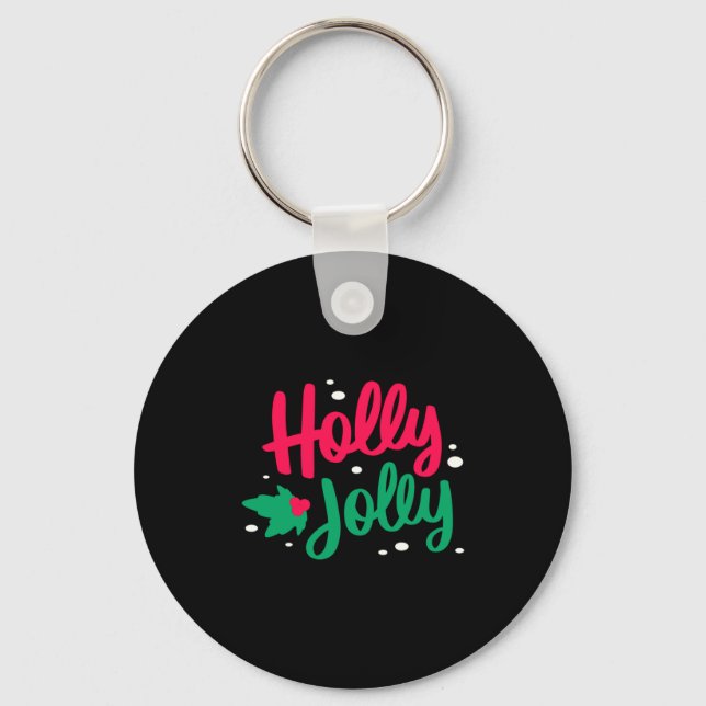 Holly Jolly Christmas  Keychain (Front)
